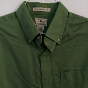 L.L. bean mens cotton dress shirt long sleeve M
